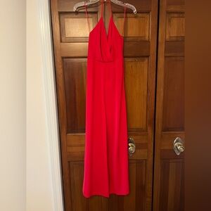NWT Urban Outfitters Red Floor Length Halter Jumpsuit